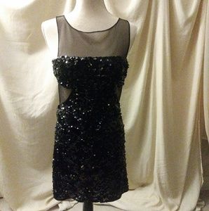 BCBG sequin dress with sheer netting size M